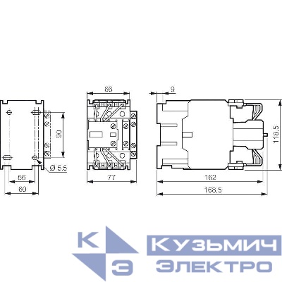 Контактор CTX-C для конд. Н.О.+Н.З 110А 230В Leg 029654