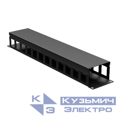 Органайзер кабельный 19дюйм с крышкой 2U глубина 60 мм RAL9005 DKC R5CP1962HEB