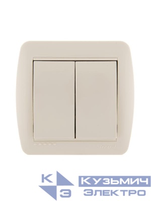 Выключатель 2-кл. ОП Demet 10А IP20 крем. LEZARD 711-0300-101