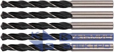 Сверло по металлу HSS черненые 8.0х117мм (уп.5шт) FIT 33580