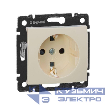 Розетка 1-м СП Valena 16А IP21 230/250В 2P+E с заземл. защ. шторки на винтах механизм сл. кость IEK 774321