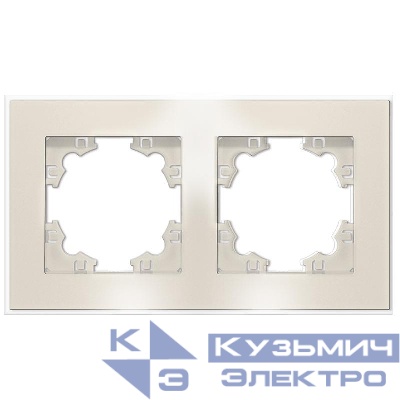 Рамка 2-м Афина стеклянная сл. кость (ivory) UNIVersal 2273