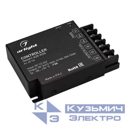 Контроллер SMART-K28-RGB (12-24В 3х10А 2.4G) (IP20 металл) Arlight 027134