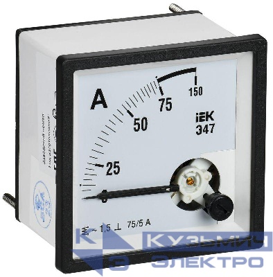 Амперметр Э47 75/5А класс точн. 1.5 72х72мм IEK IPA10-6-0075-E