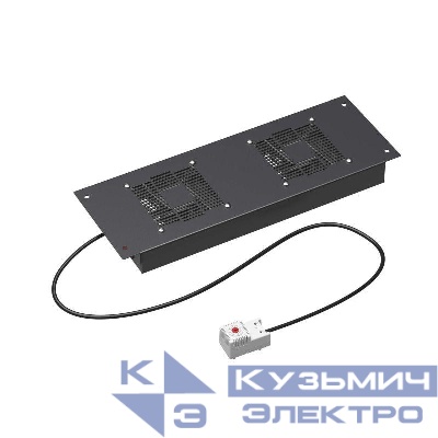 Модуль потолочный вентиляторный 2 вентилятора с термостатом для крыши 600 RAL9005 DKC R5VSIT6002FTB