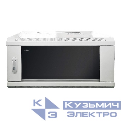 Шкаф настенный 4U серия WMA (Wall Maestro) (600х450х280), передняя дверь стекло, собранный, серый Netko  "А"