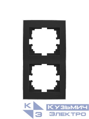 Рамка 2-м RAIN вертикал. черн. бархат + хром. LEZARD 703-4225-152