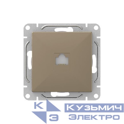 Розетка телефонная 1-м СП Эпика RJ11 механизм шампань EKF UP1-SOC-RJ11