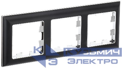 Рамка 3-м BRITE РУ-3-Бр хром/черн. IEK BR-M32-12-2-K23