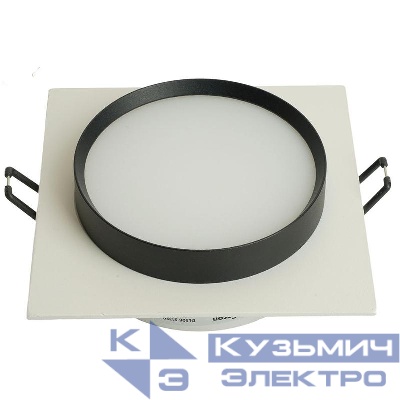 Светильник DL506 15Вт 230В GX53 потолочн. встраив. квадрат без лампы бел. + черн. FERON 51359