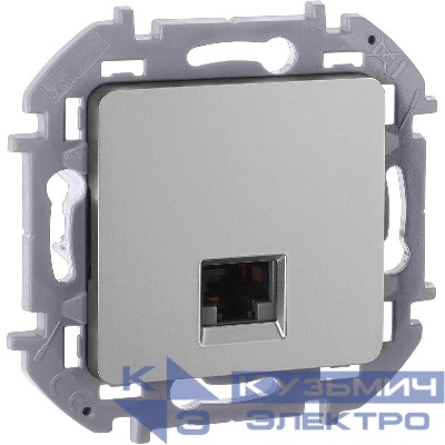Розетка компьютерная Inspiria RJ45 кат.5E UTP алюм. IEK 673827