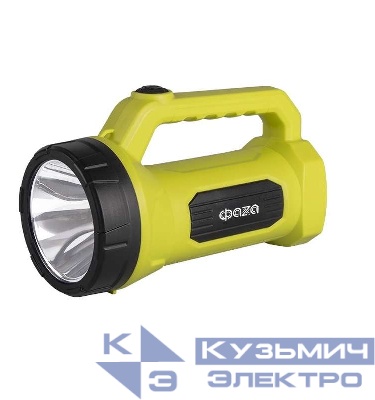 Фонарь-прожектор аккумуляторный AccuF7-L1W/L16-gn 1Вт 73лм + боков. панель 16х0.5Вт 120лм IP20 аккум. 0.9А.ч зел. ФАZА 5014817