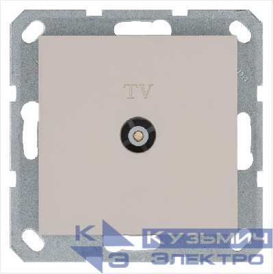 Розетка телевизионная оконечная TV Ф9.5мм механизм тауп Jasmart G6001T