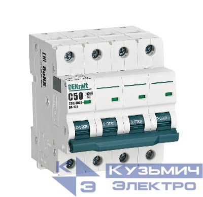 Выключатель автоматический модульный 4п C 50А 10кА ВА-105 DEKraft 13194DEK
