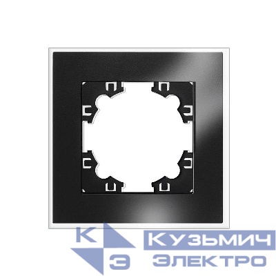 Рамка 1-м Афина стеклянная графит UNIVersal 2254