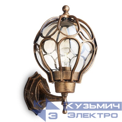 Светильник PL3801 60Вт E27 IP44 230В садово-парковый черн. зол. FERON 11350