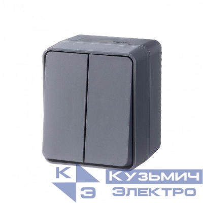 Выключатель 2-кл. ОП AtlasDesign PROFI IP54 10AX антрацит SE ATN544051