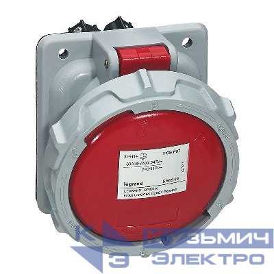 Розетка встроенная 63А 3К+З 380В IP67 Leg 555588
