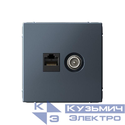 Розетка компьютерная + телевизионная 2-м СП ArtGallery RJ45 кат.5E + TV механизм грифель SE GAL000789