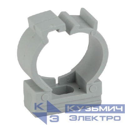 Держатель для труб (клипса) d25мм с фиксатором сер. Эра Б0047270