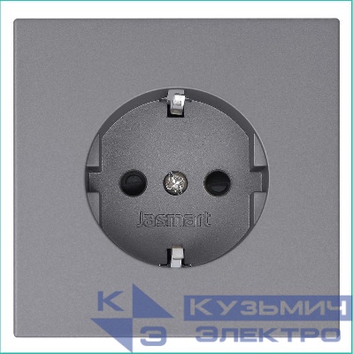 Розетка 1-м СП FD Shuko 16А IP20 с заземл. защ. шторки механизм никель Jasmart FD5501NI