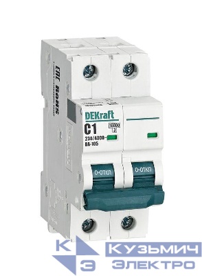 Выключатель автоматический модульный 2п C 1А 10кА ВА-105 DEKraft 13160DEK