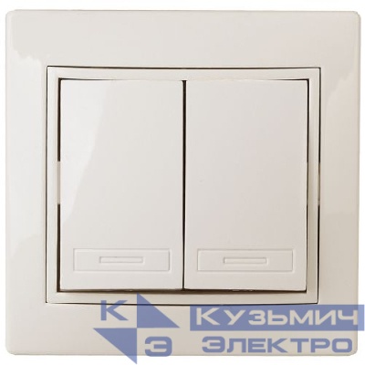 Переключатель 2-кл. СП Plano 1-107-02 10А 250В IP20 слон. кость Intro Б0053804