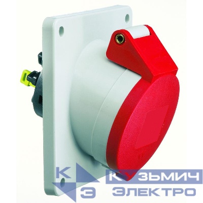 Розетка встраиваемая 32А 4п 3P+PE 6ч 400В IP44 наклонная Quick-Connect Bals 12795