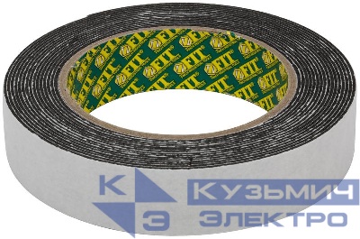 Лента клеящая 2-х сторонняя монтажная на вспененной основе 25ммх5м черн. FIT 11793
