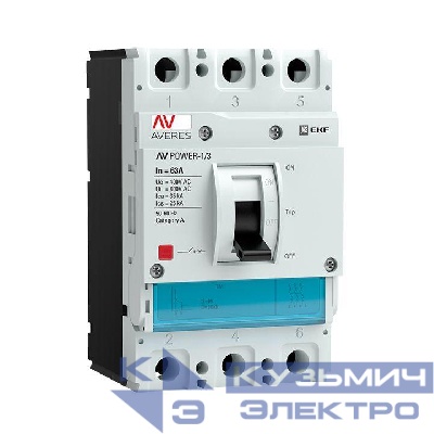 Выключатель автоматический 3п 63А 35кА AV POWER-1/3 TR AVERES EKF mccb-13-63-TR-av