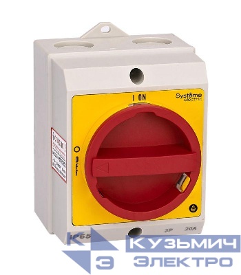 Выключатель-разъединитель главный аварийный 4п 20А IP65 закрытого исп. с замком SE MSD20411R
