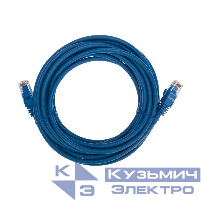 Патч-корд U/UTP CAT 6 RJ45-RJ45 26AWG LSZH син. 5м Rexant 02-0294-5
