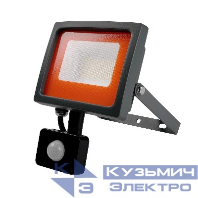 Прожектор светодиодный PFL-SC SENSOR 30Вт 6500К IP54 190-260В ДО закален. матов. стекло датчик движения инфракрасный JazzWay 5001411