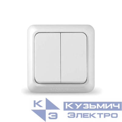 Выключатель 2-кл. ОП Олимп 10А IP20 бел. UNIVersal О0023