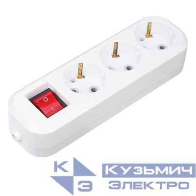 Колодка удлинителя 3-м с заземл. с кнопкой Rexant 11-8706