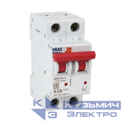 Выключатель нагрузки модульный 2п 63А OptiDin BM63Р УХЛ3 КЭАЗ 103894