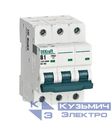 Выключатель автоматический модульный 3п B 1А 10кА ВА-105 DEKraft 13124DEK