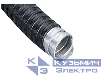 Металлорукав в ПВХ нг оболочке РЗ-Ц (оцинкованная сталь), d 25мм , 20м, черный