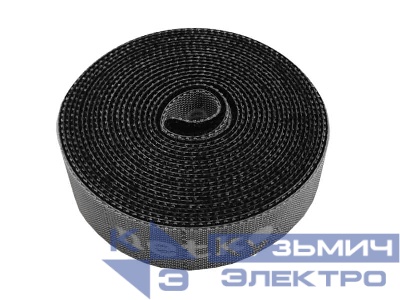 Лента-липучка многоразовая 20мм*3м, с насечками для отрыва (каждые 2 см), черная NETKO Optima