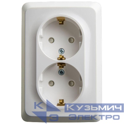 Розетка угловая 2-м ОП Этюд 16А IP20 250В с заземл. защ. шторки бел. SE PA16-108B