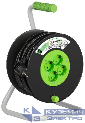 Удлинитель на пластик. катушке 4х30м с заземл. KAT-3x1.5-30m Greenline ПВС 3х1.5 Эра Б0065110