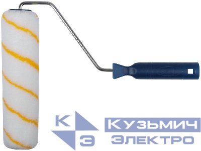 Валик полиакрил/полиэстер/хлопок с желт. полосой каркасная система диам. 40/60мм ворс 10мм 230мм FIT 02098