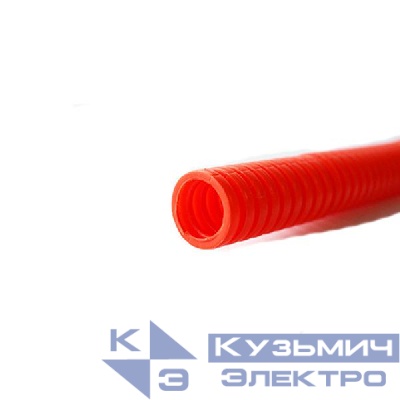 Труба гофрированная ПНД легкая d20мм с протяжкой оранж. (уп.100м) Урал Пак ГФ-1100220-100