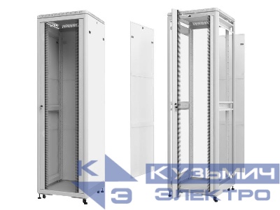 Шкаф напольный 19" Netko 36U серия Optima (600х600х1762), передняя дверь стекло, серый, разобранный (упакован в 2 коробки)