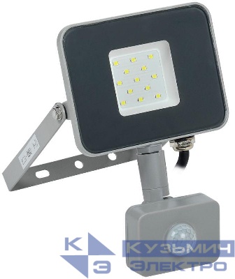 Прожектор светодиодный СДО 07-10Д 10Вт 6500К IP54 с датчиком движ. сер. IEK LPDO702-10-K03