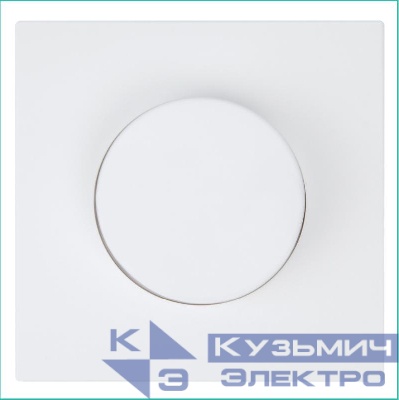 Светорегулятор поворотно-нажимной (диммер) СП FD LED 30-400Вт 1gang 2way с накладкой механизм бел. матов. soft touch Jasmart FD4012PWM