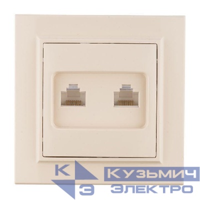 Розетка компьютерная 2-м СП Минск RJ45 беж. EKF ERK02-035-20