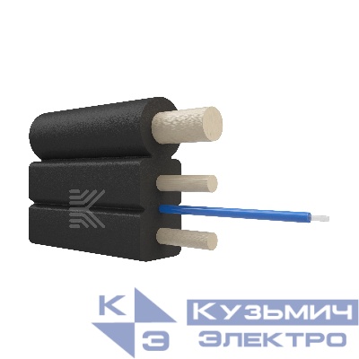 КОСТРОМАКАБЕЛЬ КОС-ДР-3-1хG.657.А 1-нг(А)-HF Кабель оптический FTTH с внешним силовым элементом из стеклопрутка, 1 волокно, G.657.A1,усилен стеклопрутками, нг(А)-HF
