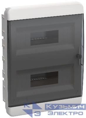 Корпус ЩРВ-П-24 TEKFOR IP41 черн. прозр. дверь пластик. IEK TF5-KP12-V-24-41-K01-K03