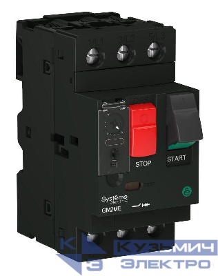 Выключатель автоматический защиты электродвигателя GM2ME 0.1-1.6А комбинир. расцеп. кнопка упр. SE GM2ME06